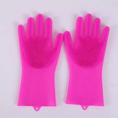 China Manufacturers Cleaning Tools Wash Brush Silicone Gloves Silicone Dishwashing Gloves