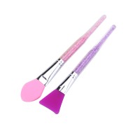 New Product Ideas 2020 Transparent Pink Diamond Plastic Handle Clay Face Silicone Mask Brush