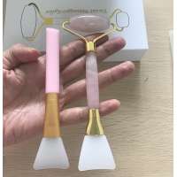 2020 hot Face mask tools natural jade roller massager cosmetic facial application silicone mask brush